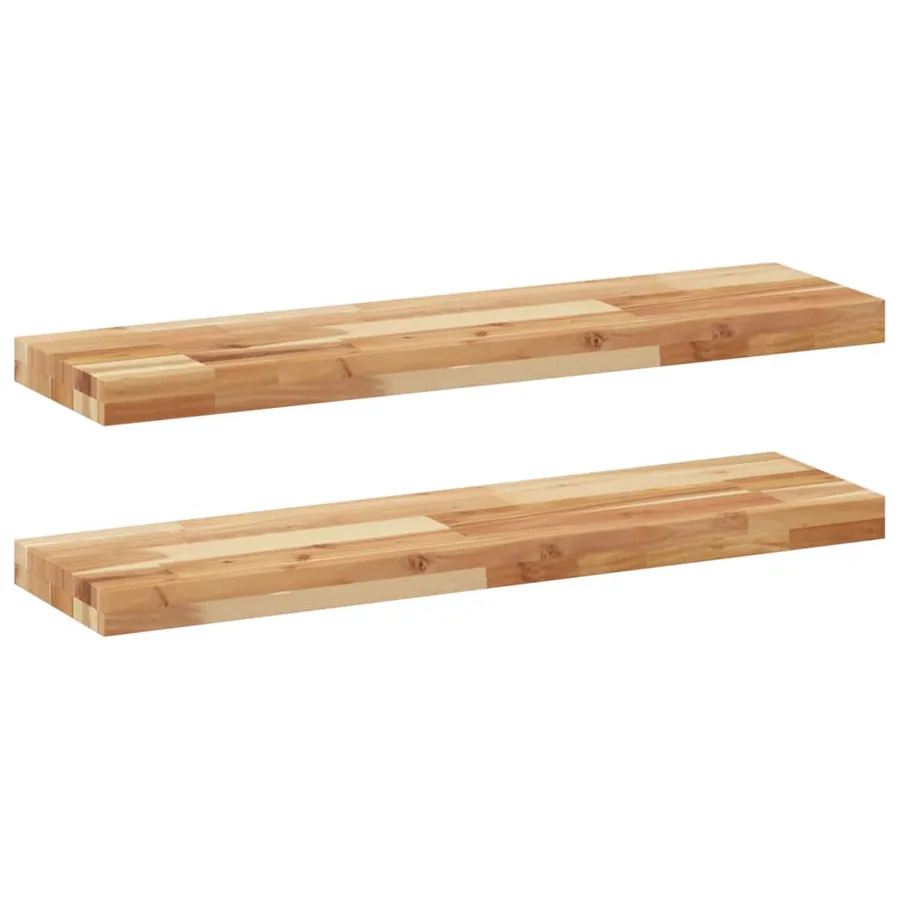 Étagères flottantes 2 pcs 80x20x4 cm acacia massif à l'huile - 2