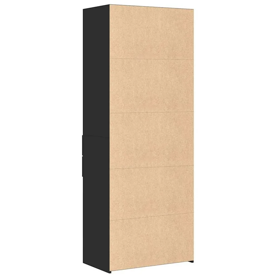 Buffet haut noir 70x42,5x185 cm bois d'ingénierie - 6