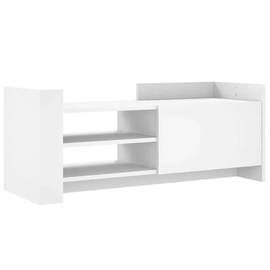 Meuble TV Blanc 100x35x40 cm Bois d'ingénierie - 2