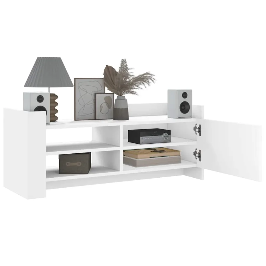 Meuble TV Blanc 100x35x40 cm Bois d'ingénierie - 3