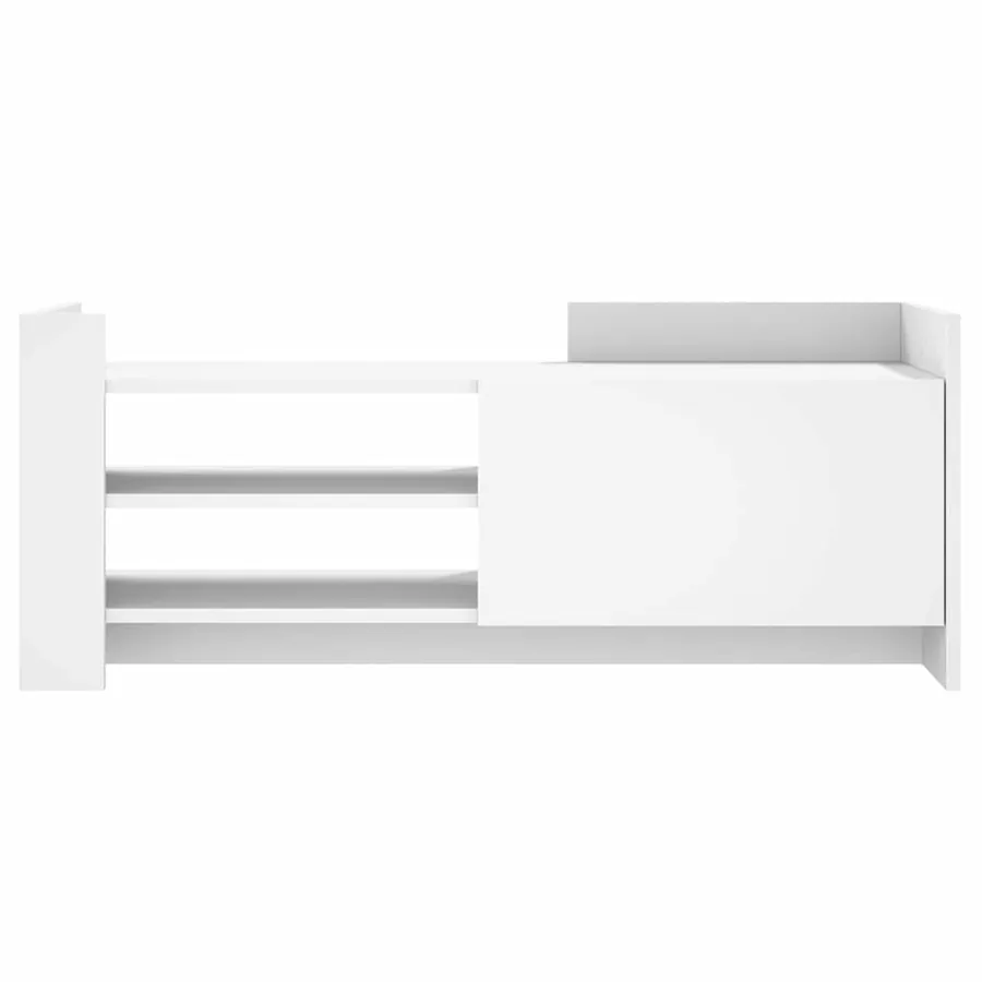 Meuble TV Blanc 100x35x40 cm Bois d'ingénierie - 4