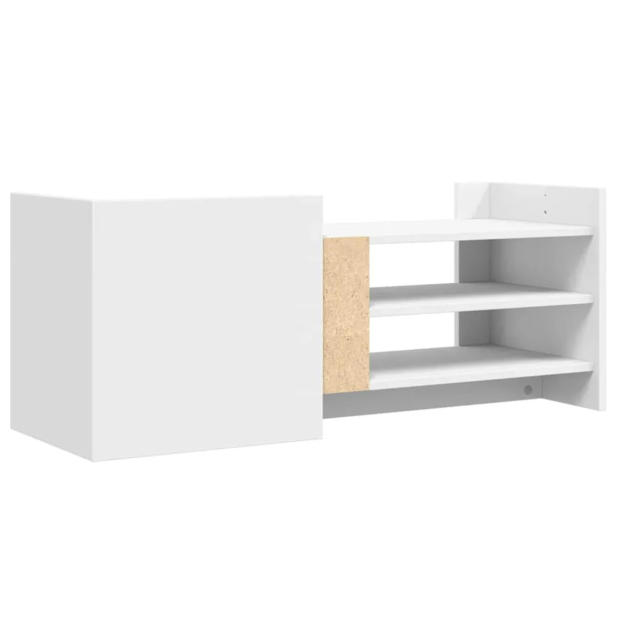 Meuble TV Blanc 100x35x40 cm Bois d'ingénierie - 6
