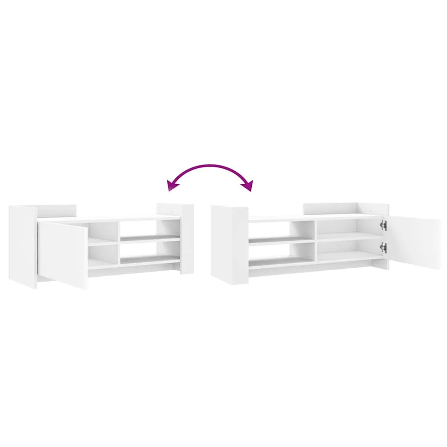 Meuble TV Blanc 100x35x40 cm Bois d'ingénierie - 8