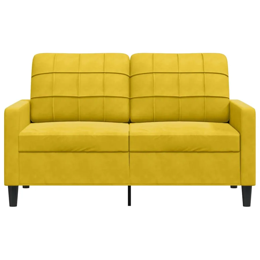 Canapé à 2 places Jaune 120 cm Velours - 4