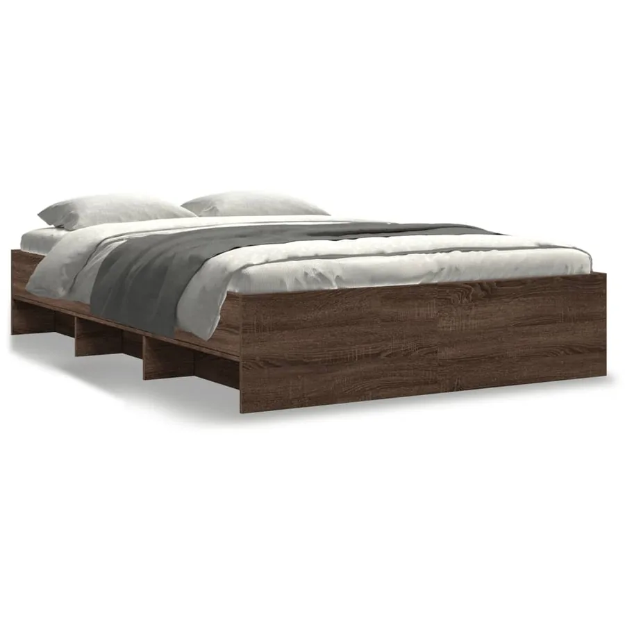 Cadre de lit sans matelas chêne marron 140x200 cm - 2