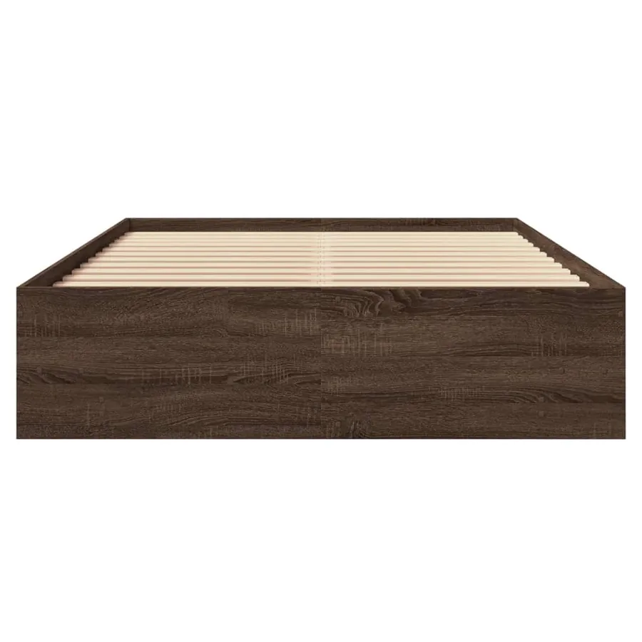 Cadre de lit sans matelas chêne marron 140x200 cm - 5