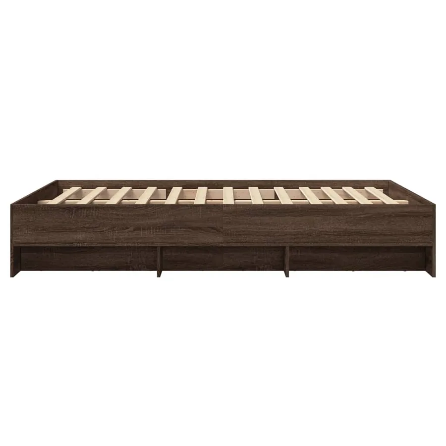 Cadre de lit sans matelas chêne marron 140x200 cm - 6