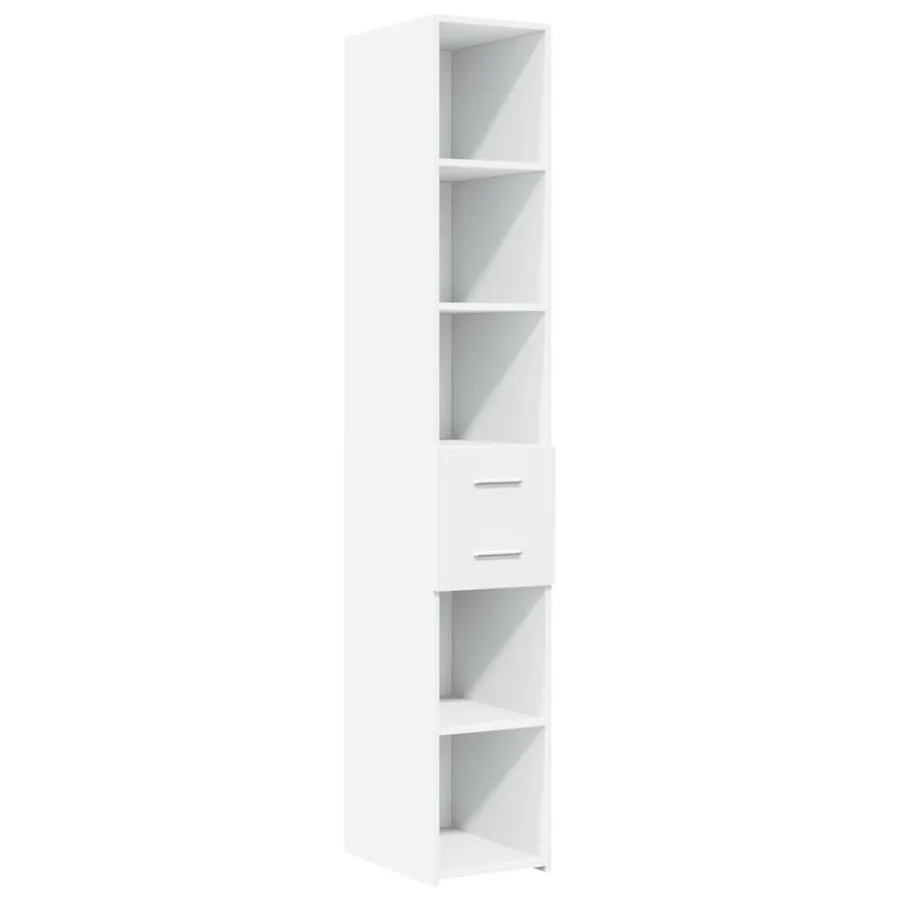 Buffet haut blanc 30x42,5x185 cm bois d'ingénierie - 2