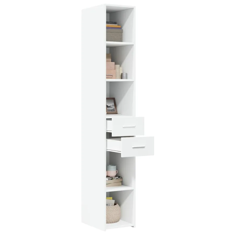Buffet haut blanc 30x42,5x185 cm bois d'ingénierie - 3