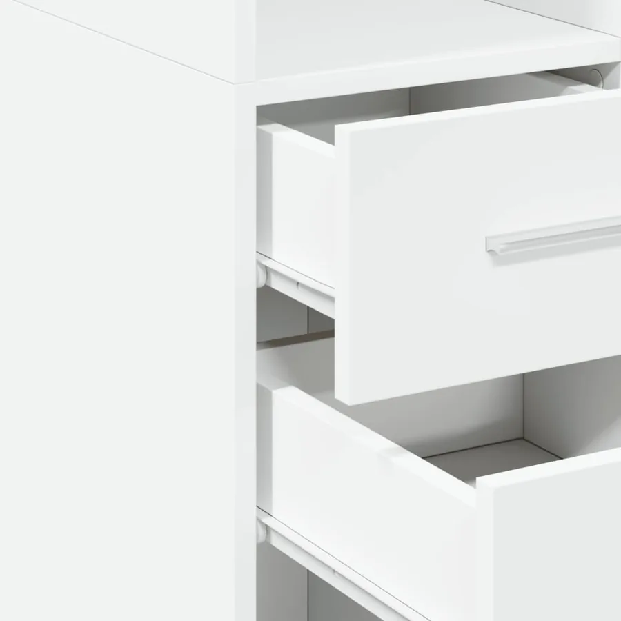 Buffet haut blanc 30x42,5x185 cm bois d'ingénierie - 7