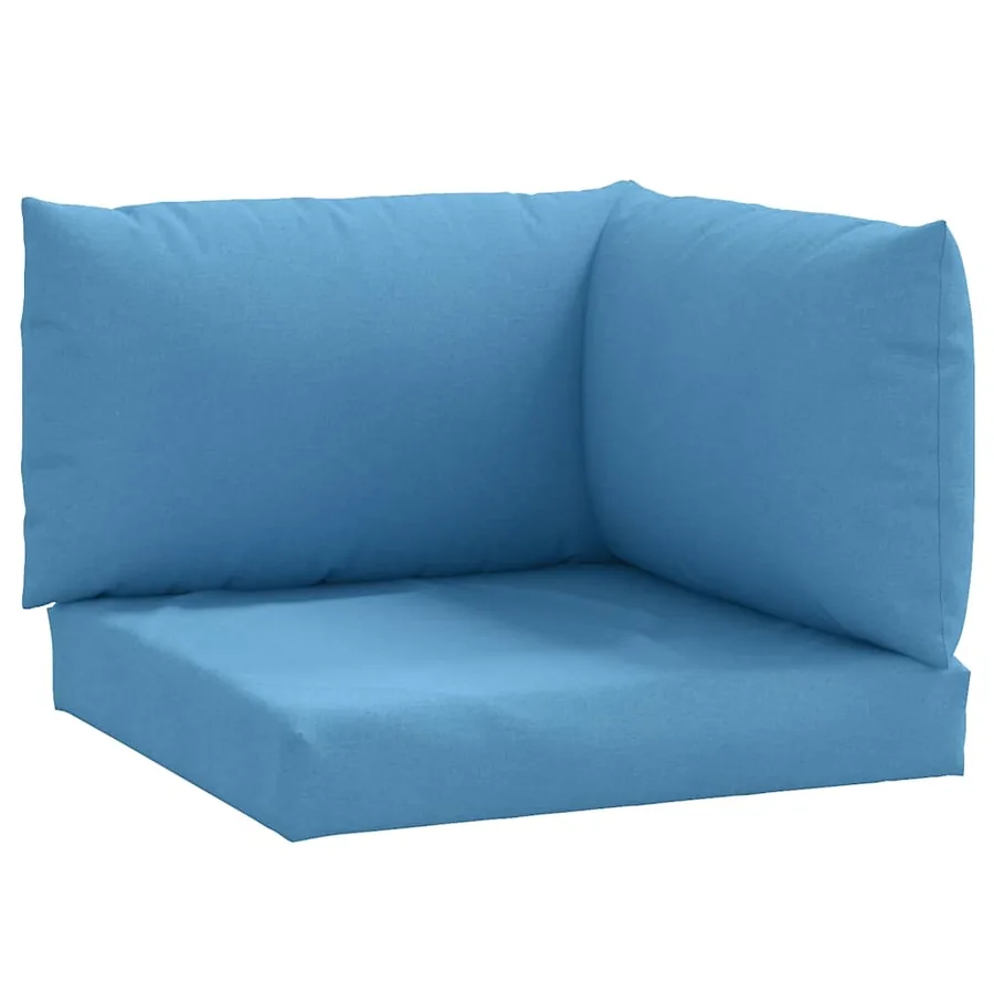 Coussins de palette lot de 3 bleu mélangé tissu - 2