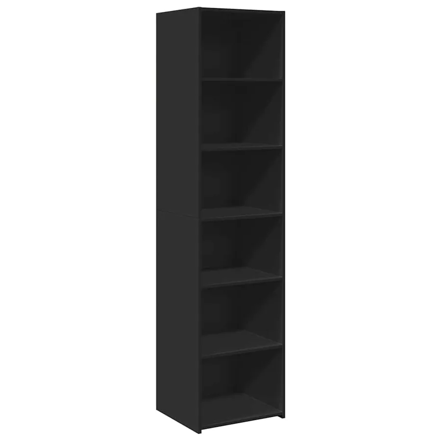 Buffet haut noir 45x41x185 cm bois d'ingénierie - 2
