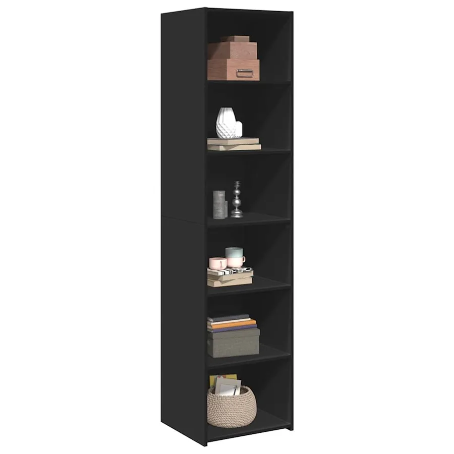Buffet haut noir 45x41x185 cm bois d'ingénierie - 3
