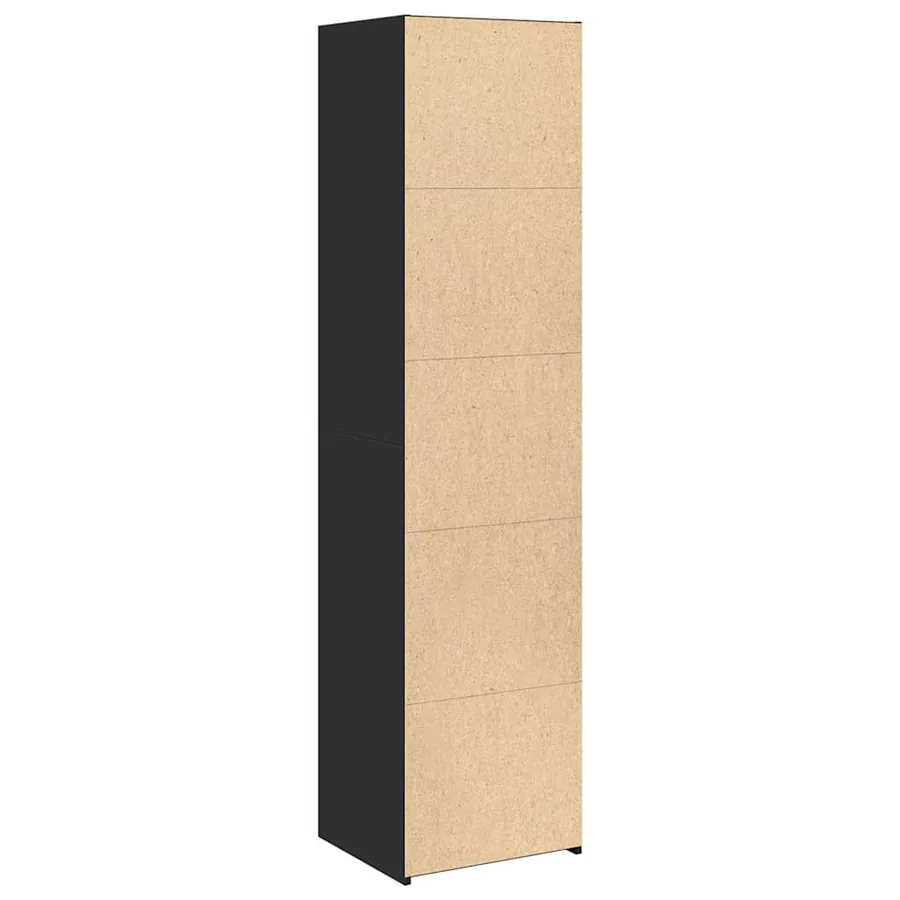 Buffet haut noir 45x41x185 cm bois d'ingénierie - 6