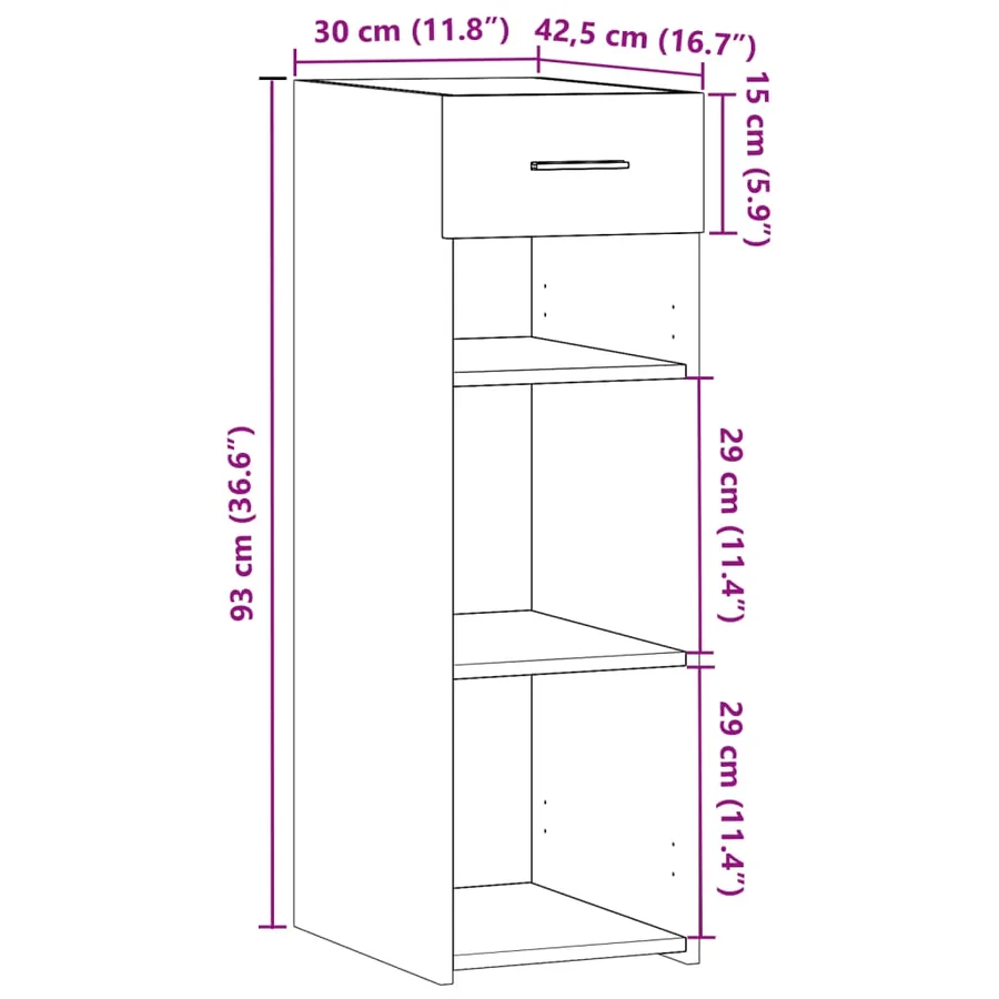 Buffet blanc 30x42,5x93 cm bois d'ingénierie - 10