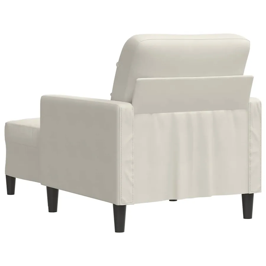 Fauteuil avec repose-pied Crème 60 cm Velours - 5