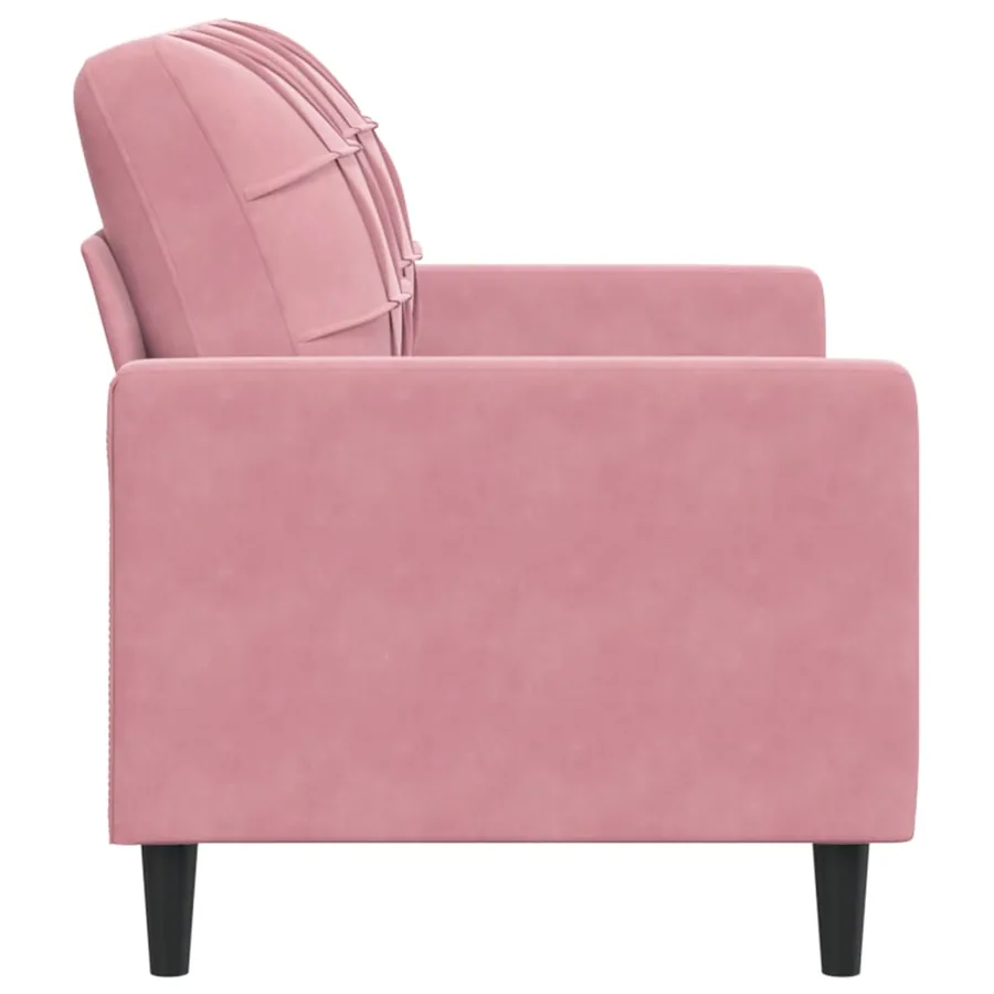 Canapé à 2 places Rose 120 cm Velours - 5