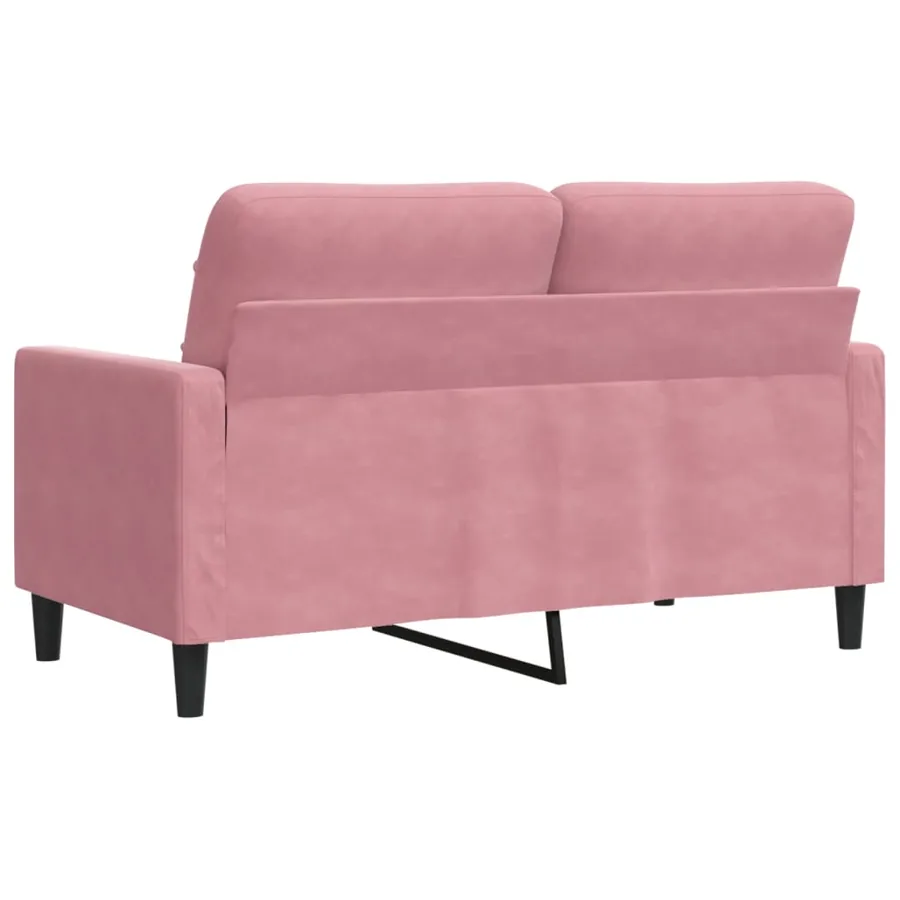 Canapé à 2 places Rose 120 cm Velours - 6