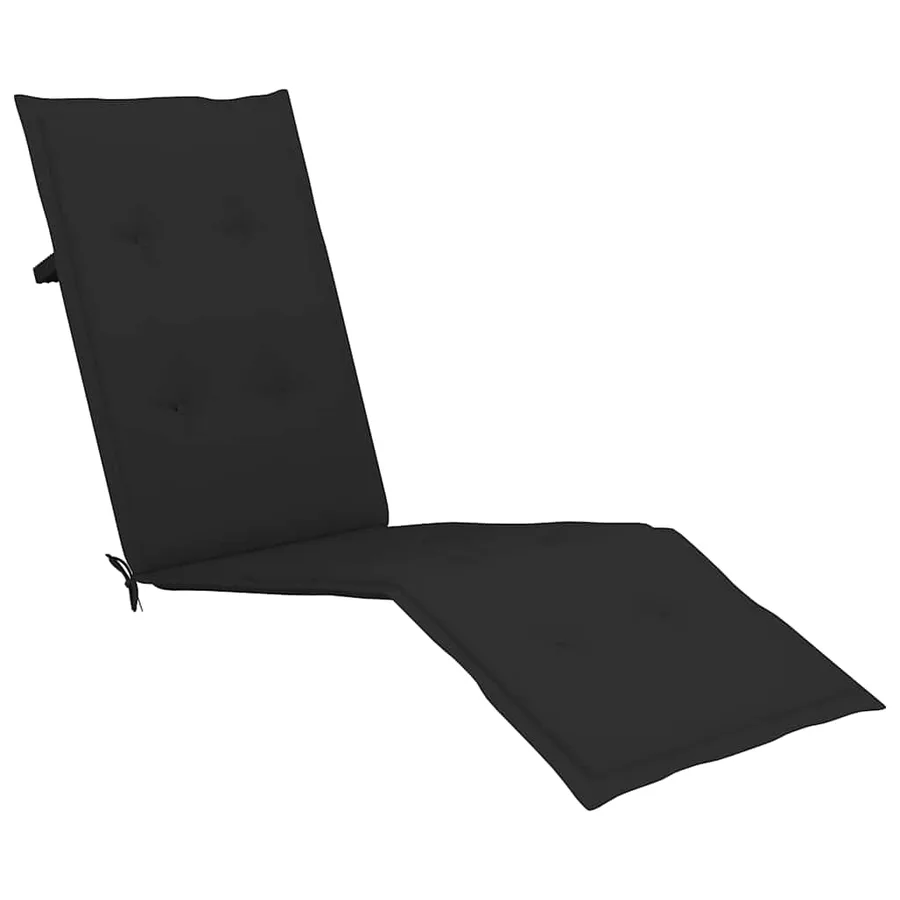 Chaise longue d'extérieur repose-pied et coussin Acacia solide - 6