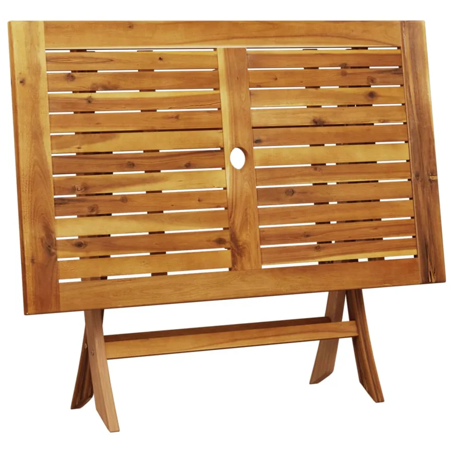 Ensemble à manger de jardin 5 pcs résine tressée et bois massif - 8