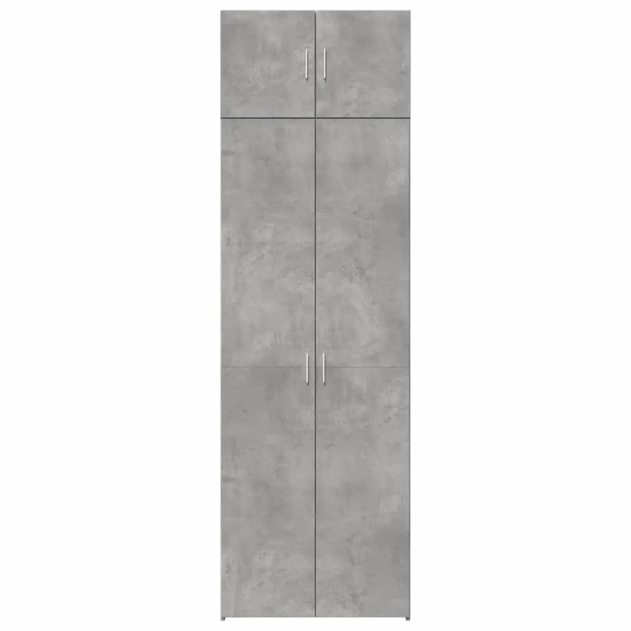 Armoire de rangement gris béton 70x42,5x225cm bois d'ingénierie - 4