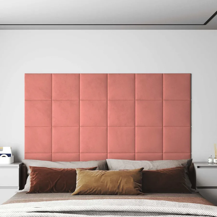 Tête de lit murale 12 pcs Rose Velours