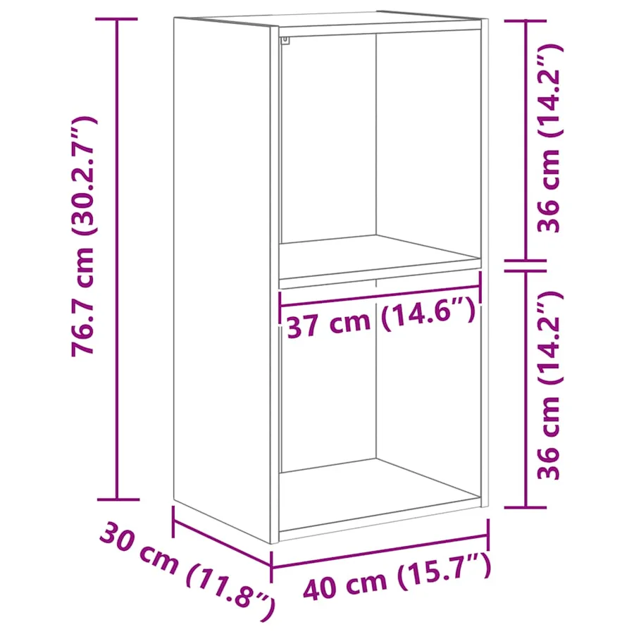 Bibliothèque blanc 40x30x76,5 cm bois d'ingénierie - 8