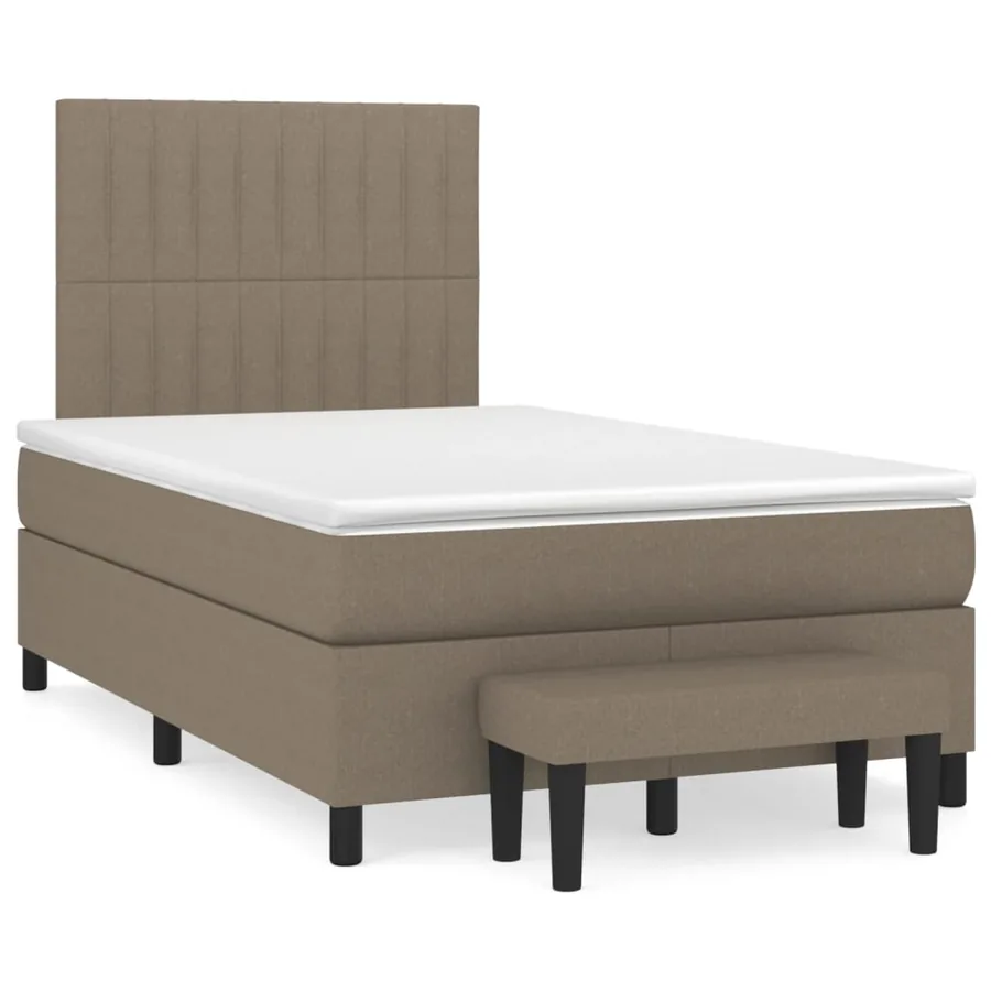 Sommier à lattes de lit avec matelas taupe 120x190 cm tissu