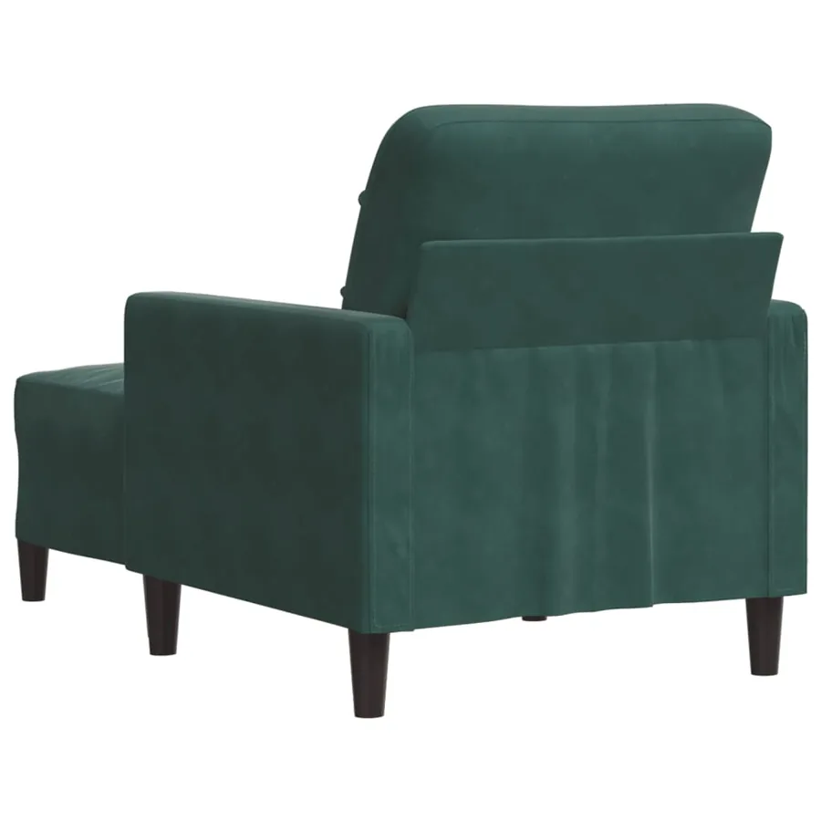 Fauteuil avec repose-pied Vert foncé 60 cm Velours - 5