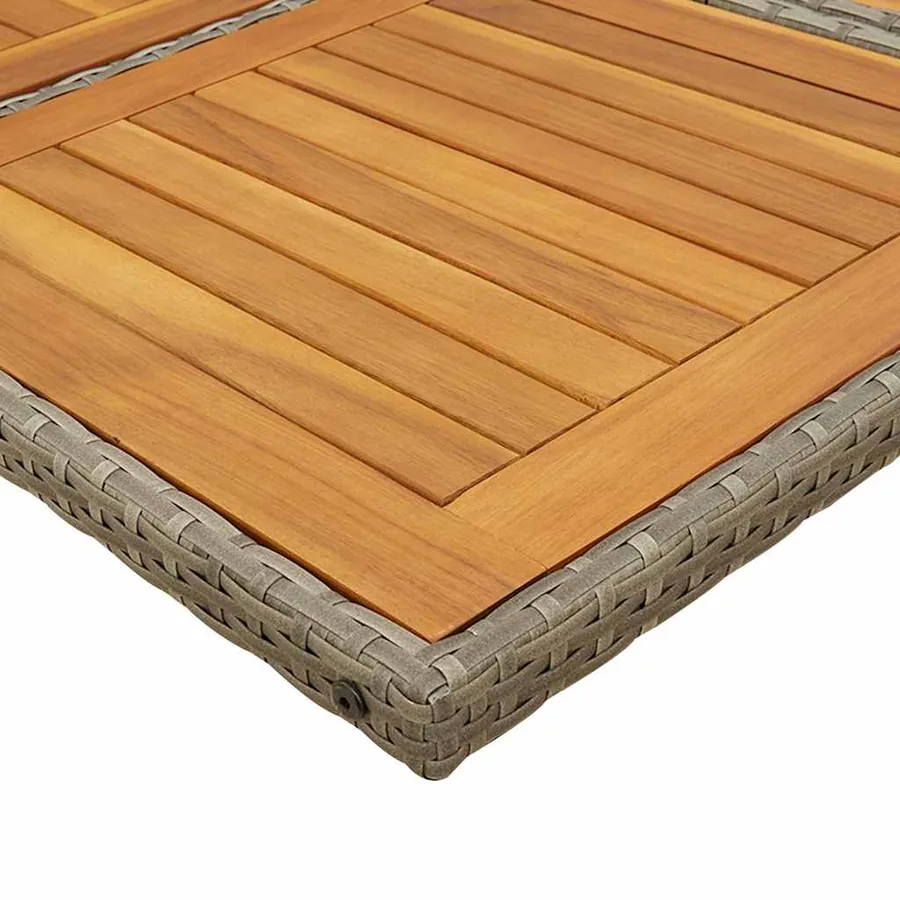 Ensemble à manger de jardin 11pcs avec coussins gris poly rotin - 5