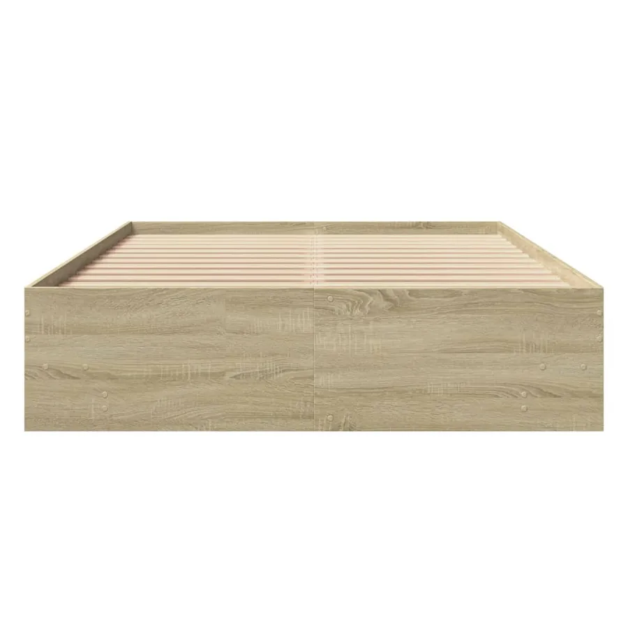 Cadre de lit sans matelas chêne sonoma 135x190 cm - 5