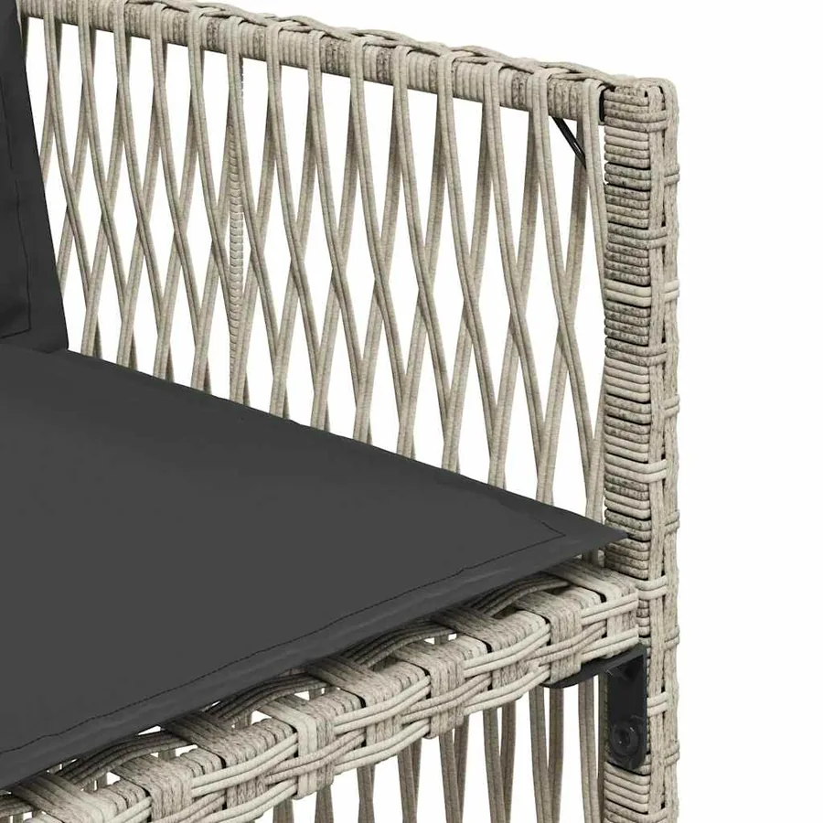 Ensemble à manger de jardin et coussins 9 pcs gris clair rotin - 7