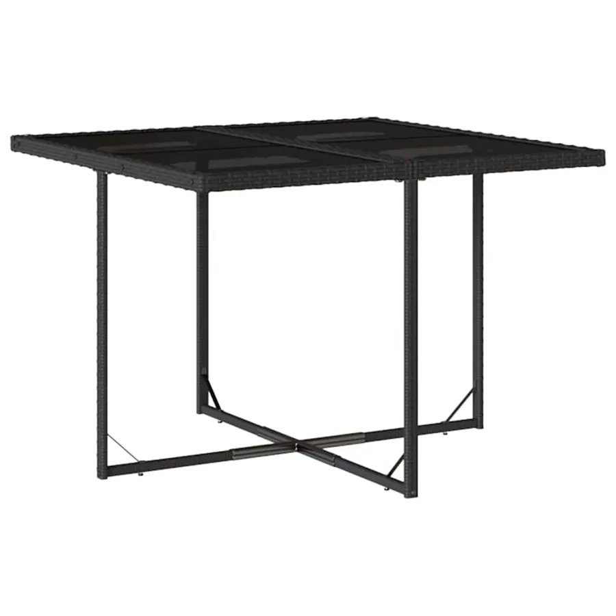 Ensemble à manger de jardin 9pcs coussins noir résine tressée - 3