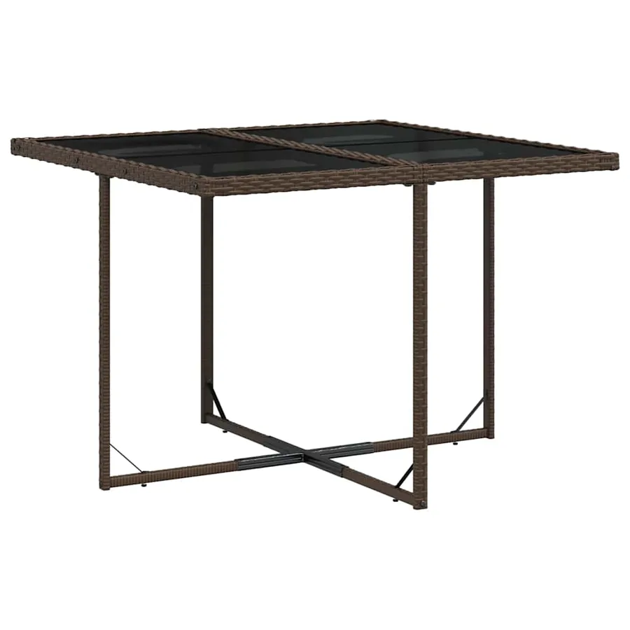 Ensemble à manger de jardin et coussins 9 pcs marron poly rotin - 3