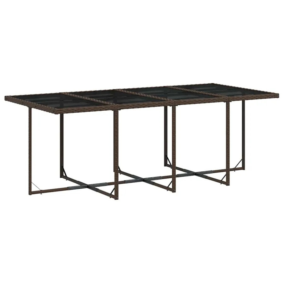 Ensemble à manger de jardin avec coussins 13 pcs marron rotin - 3