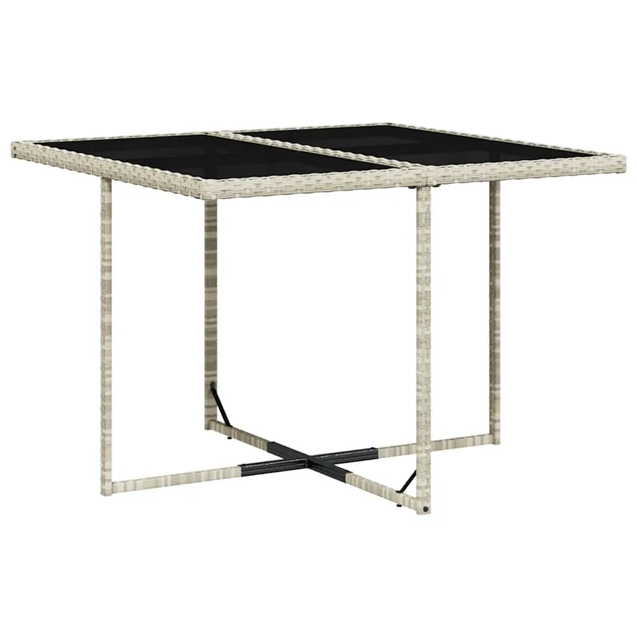 Ensemble à manger de jardin et coussins 5 pcs gris clair rotin - 4