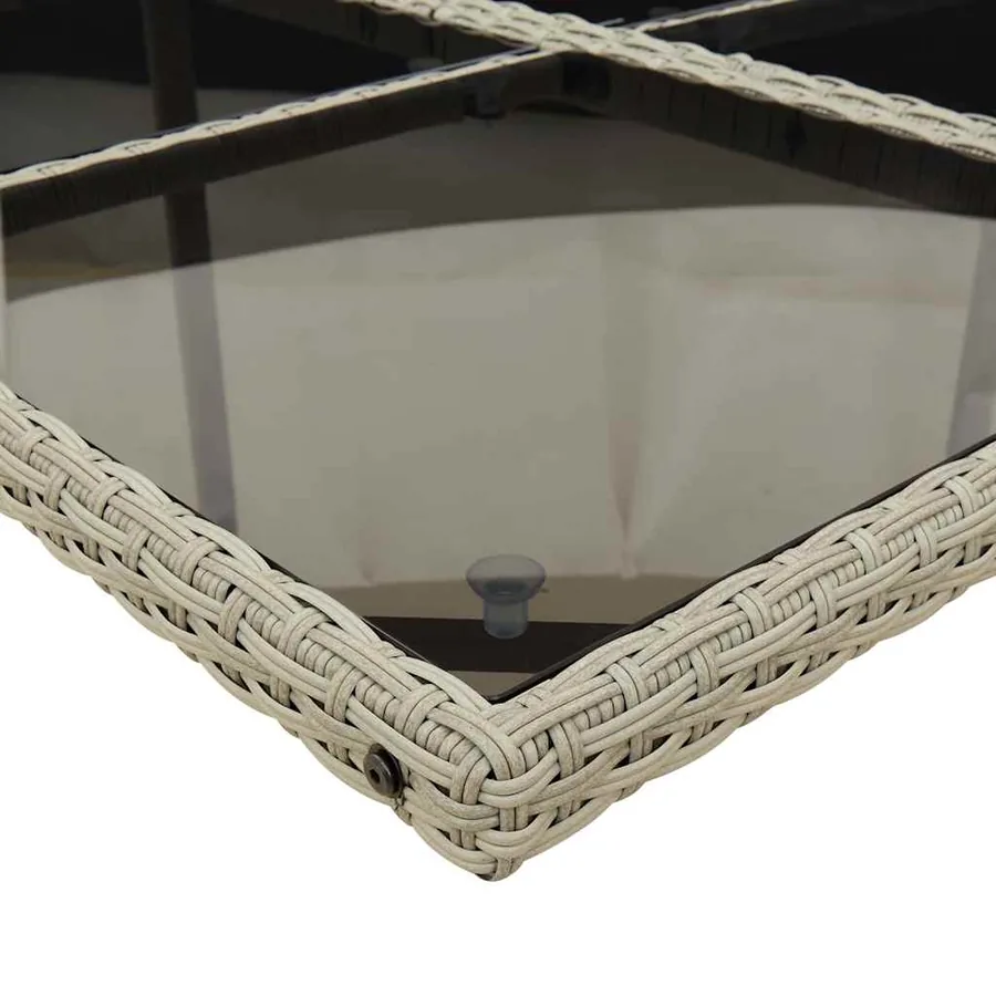 Ensemble à manger de jardin et coussins 5 pcs gris clair rotin - 7