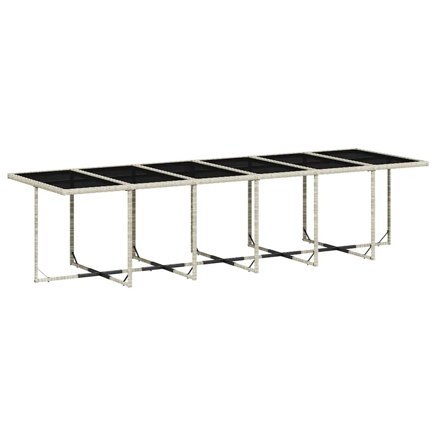 Ensemble à manger de jardin et coussins 13 pcs gris clair rotin - 3