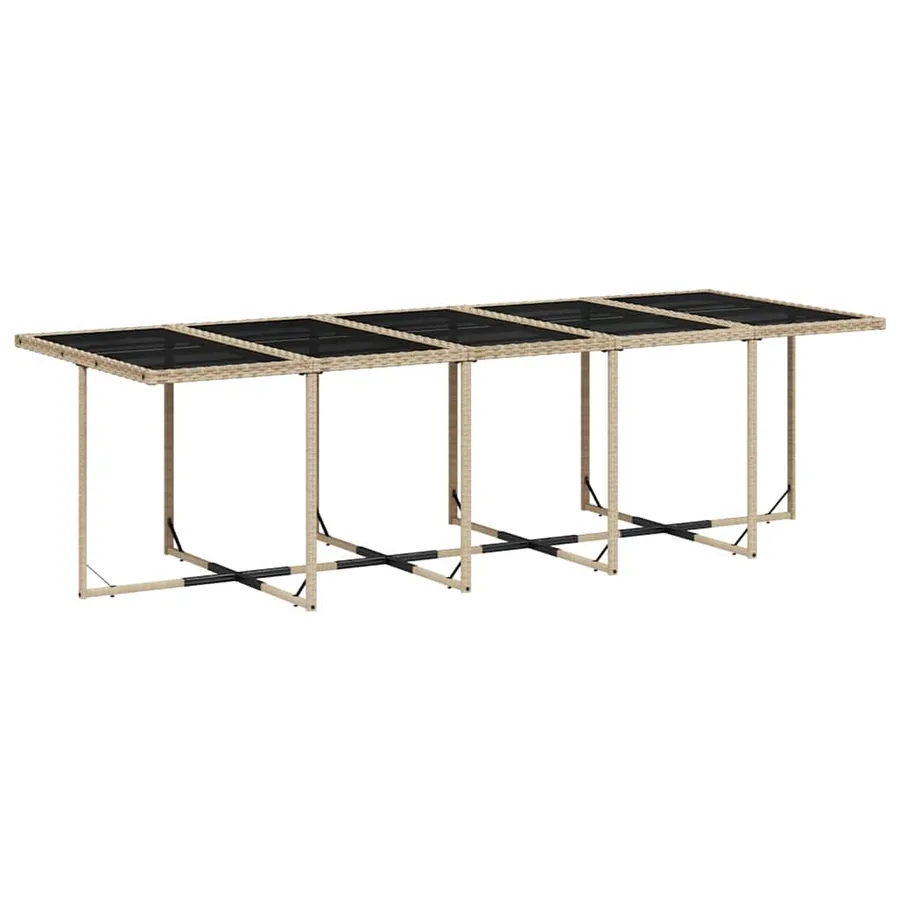 Ensemble à manger de jardin et coussins 15 pcs beige - 4