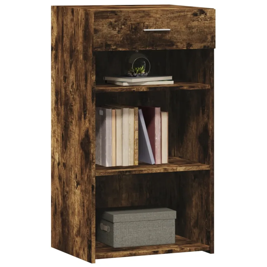 Buffet chêne fumé 50x42,5x93 cm bois d'ingénierie - 3