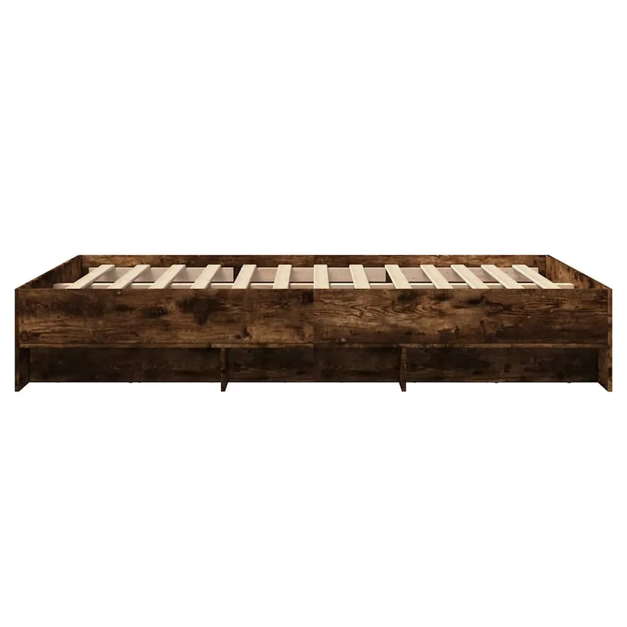Cadre de lit sans matelas chêne fumé 135x190 cm bois ingénierie - 6