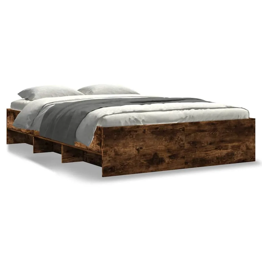 Cadre de lit sans matelas chêne fumé 120x190 cm bois ingénierie - 2