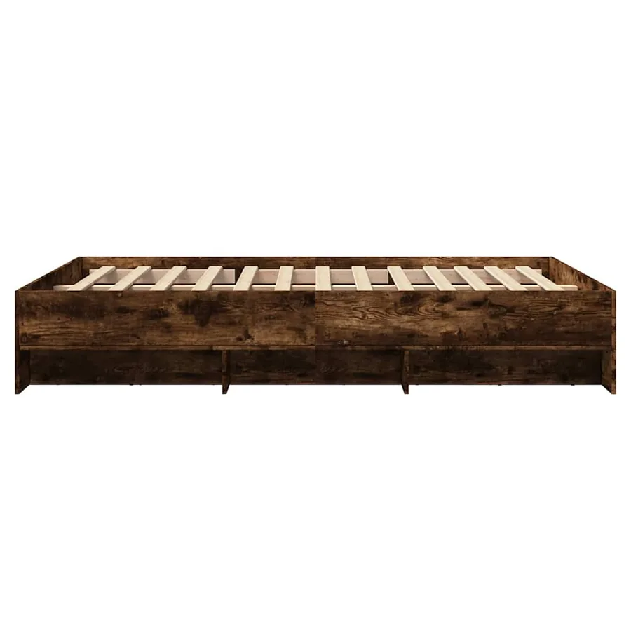 Cadre de lit sans matelas chêne fumé 120x190 cm bois ingénierie - 6