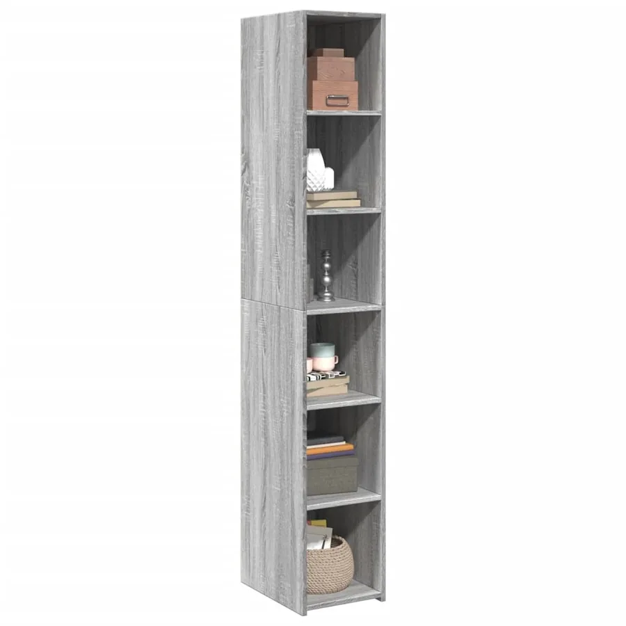 Buffet haut sonoma gris 30x41x185 cm bois d'ingénierie - 3
