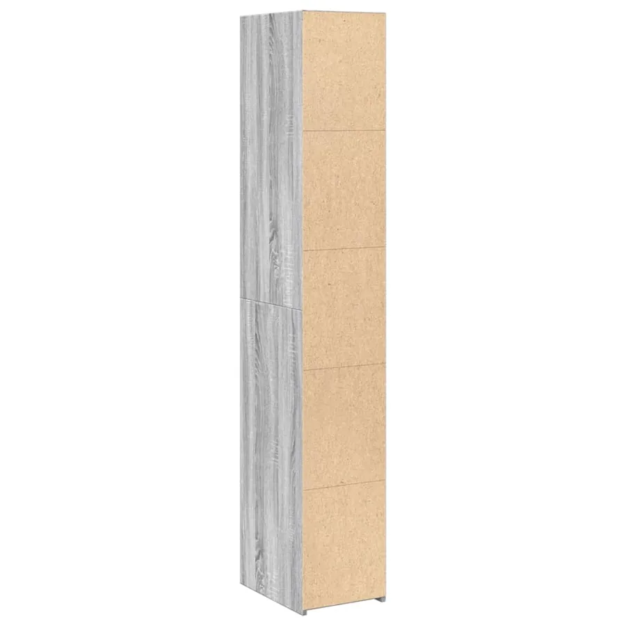 Buffet haut sonoma gris 30x41x185 cm bois d'ingénierie - 6