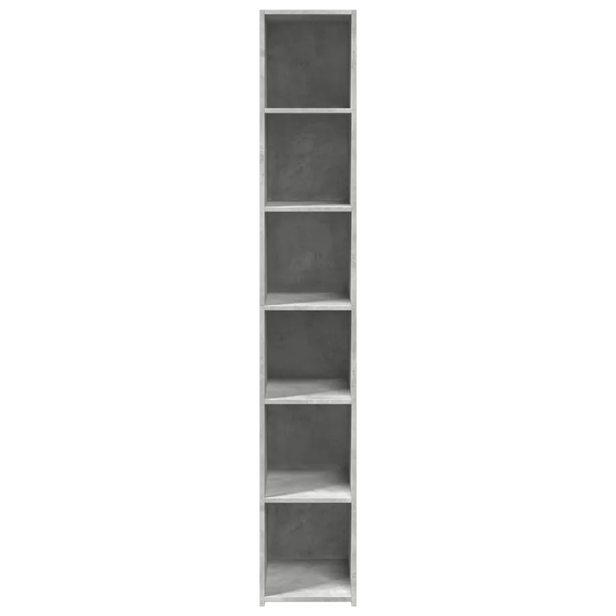 Buffet haut gris béton 30x41x185 cm bois d'ingénierie - 4