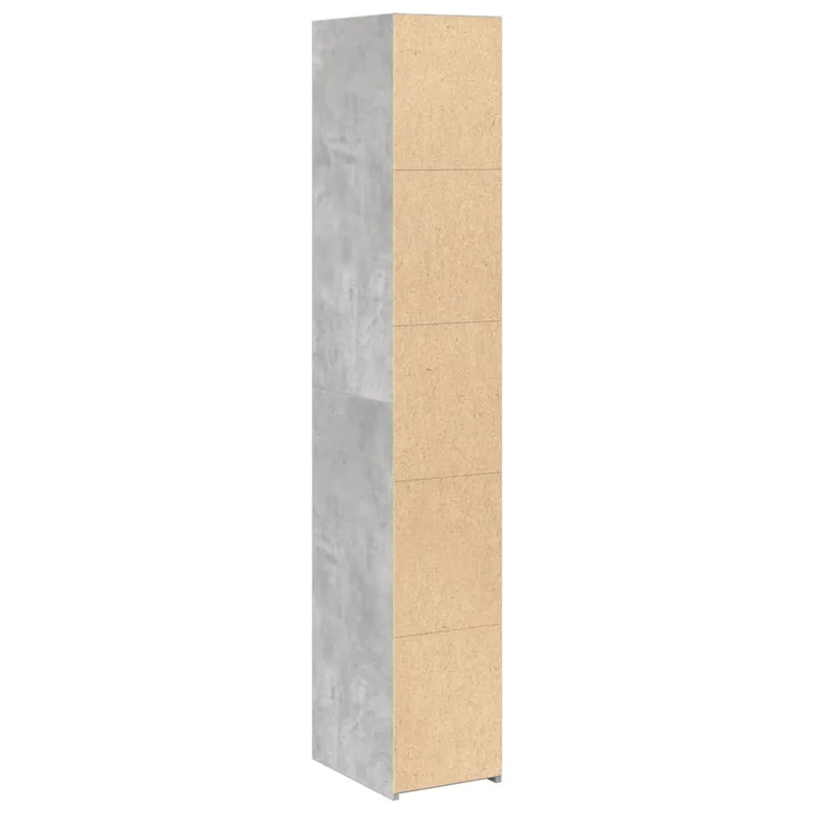 Buffet haut gris béton 30x41x185 cm bois d'ingénierie - 6