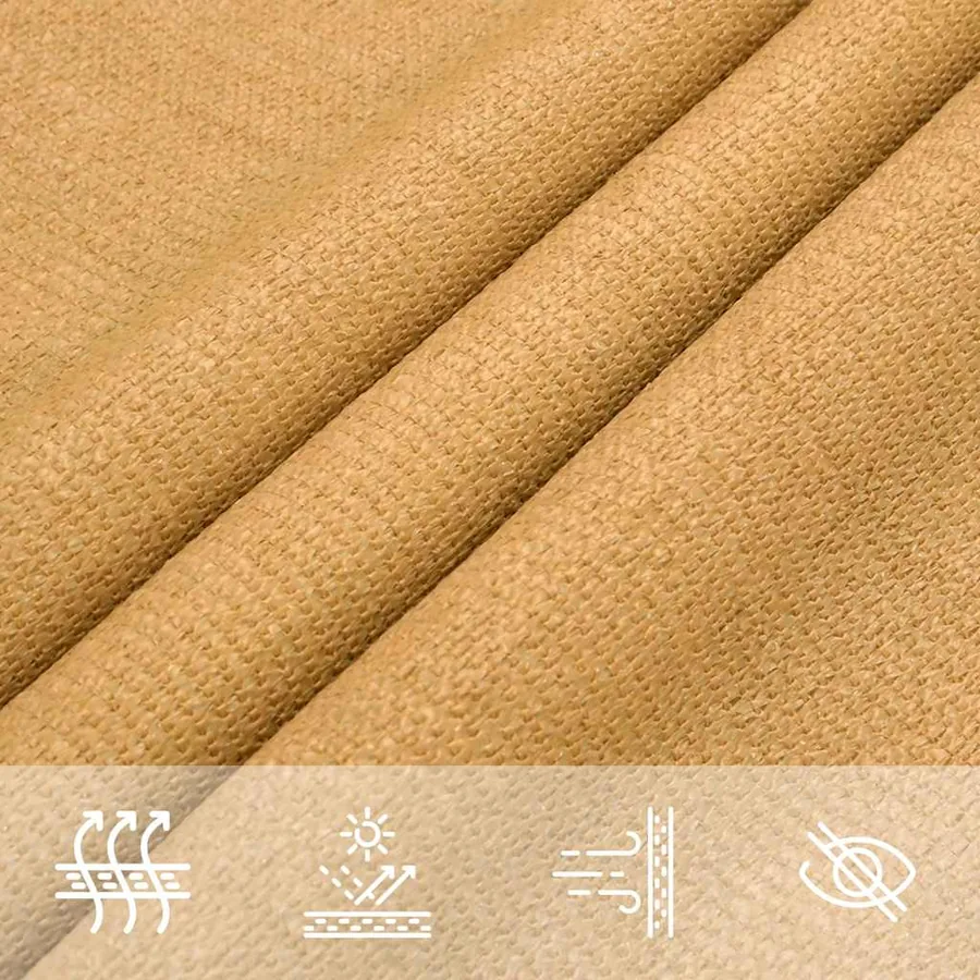 Voile d'ombrage 160 g/m² carré sable 2,5x2,5 m PEHD - 8