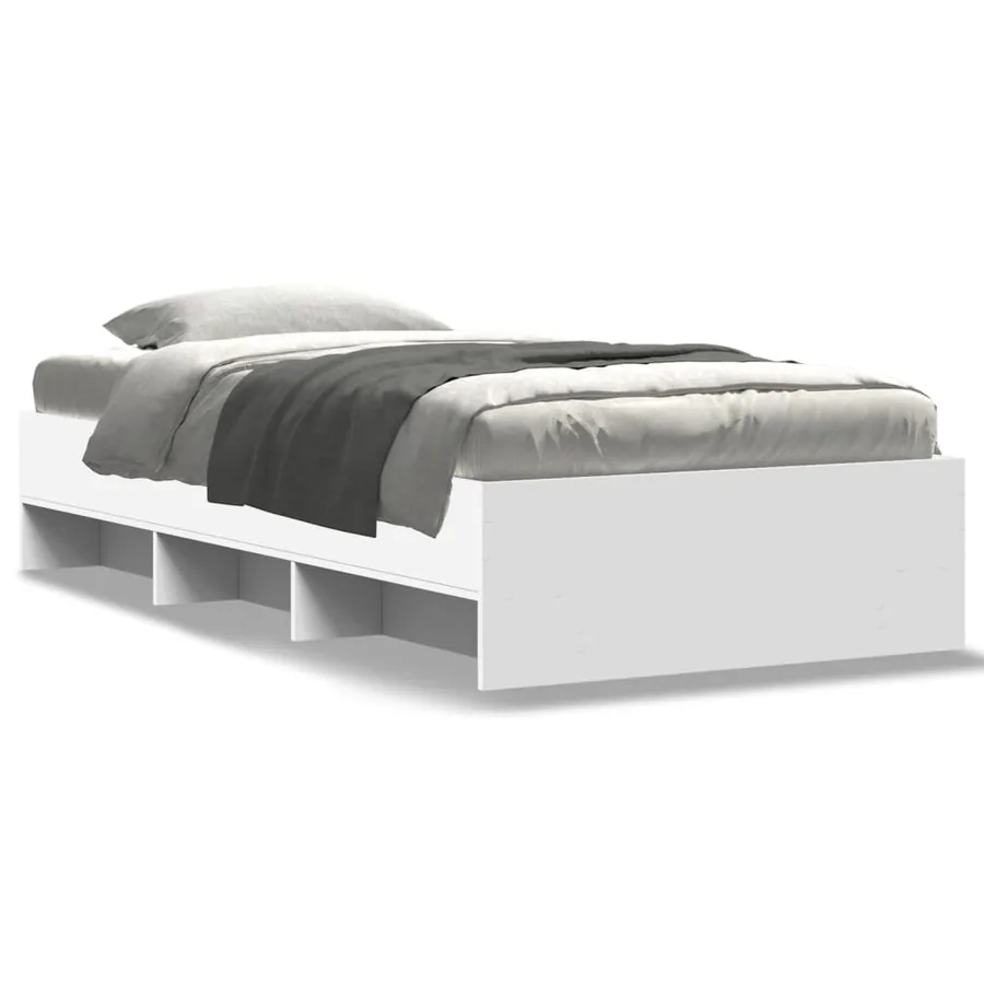 Cadre de lit sans matelas blanc 100x200 cm bois d'ingénierie - 2
