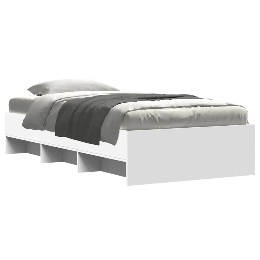 Cadre de lit sans matelas blanc 100x200 cm bois d'ingénierie - 3